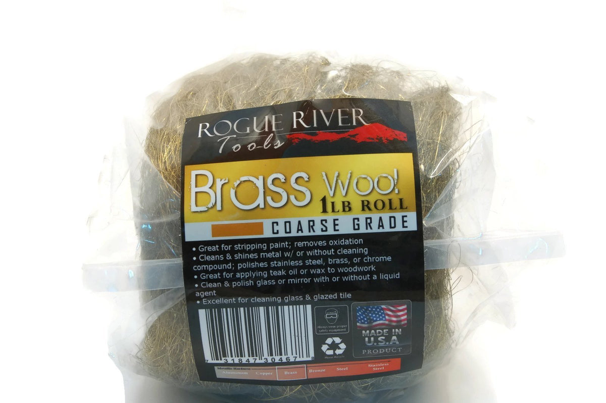 Rogue River Tools Brass Wool (COARSE Grade) - 1lb Roll - by Rogue