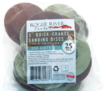 (25pc) Rogue River Tools 3" Quick-Change Sanding Discs (Type - R) (180 Grit)
