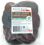 (25pc) Rogue River Tools 3" Quick-Change Sanding Discs (Type - R) (180 Grit)