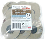 (25pc) Rogue River Tools 3" Quick-Change Sanding Discs (Type - R) (180 Grit)