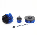 4pc Power Scrubber Quick-Change Drill Attachment Set - 3 Brushes and 1 Extension