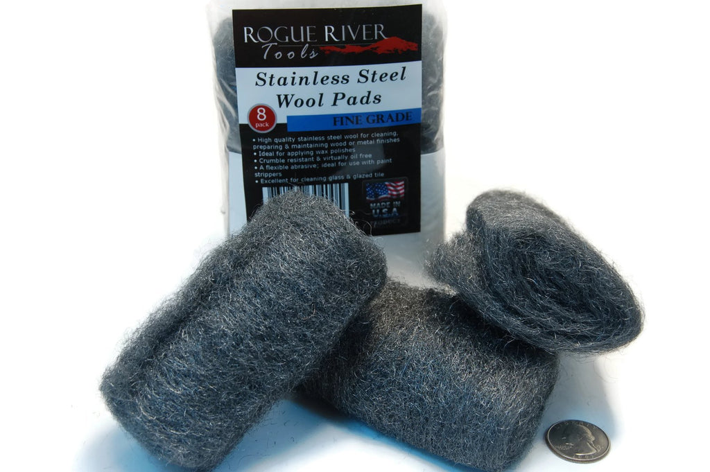 434 Stainless Steel Wool - 8 Pad Pack – Rogue River Tools